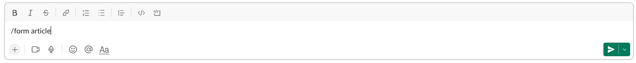Forms for slack - triggering form with keyword