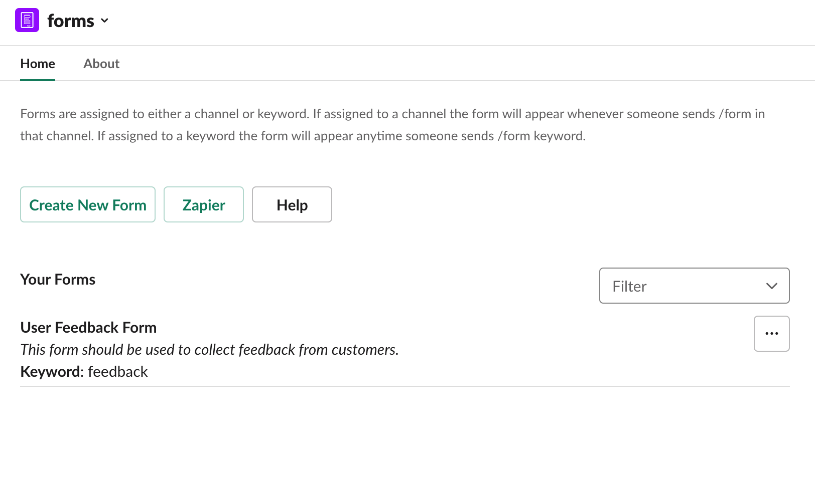 screenshot create your form in slack